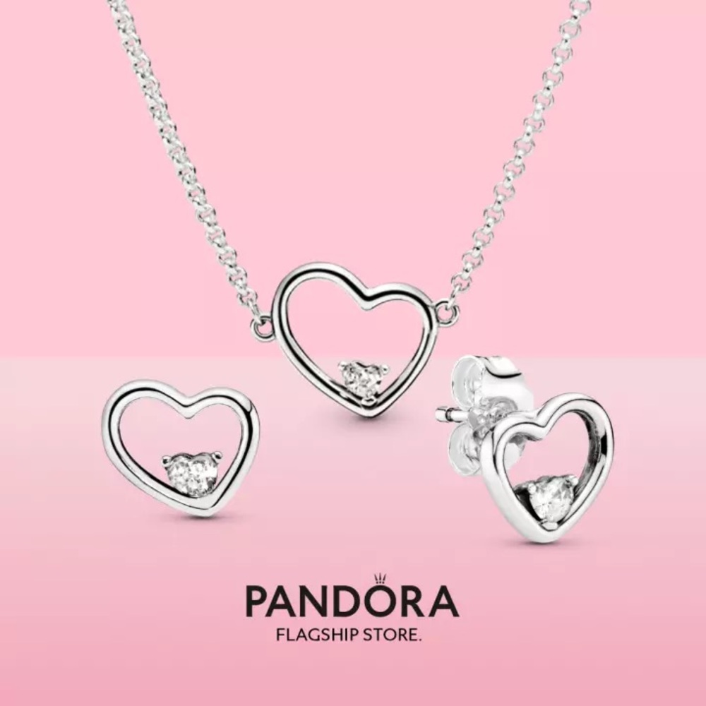 Pandora Necklace + Earrings